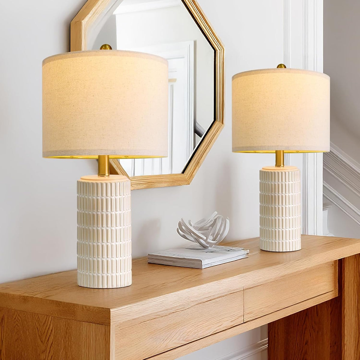 pokat 20.75" small modern ceramic table lamps set, main product view