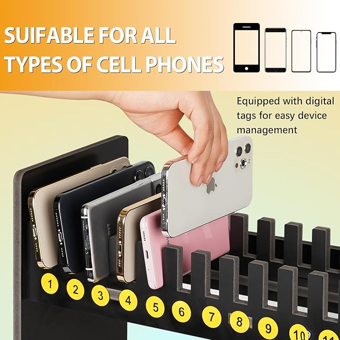 Ozzptuu Cell Phone Holder Classroom Cell Phone Storage 2-Tier Multiple Cell - Image 3
