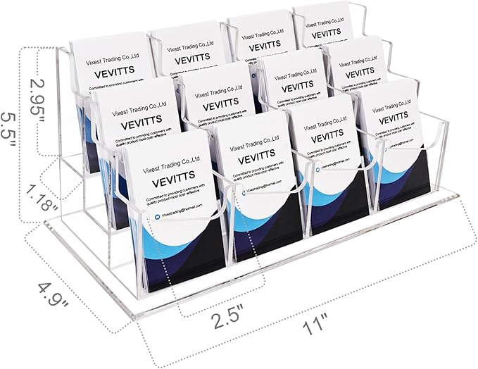 Vevitts Vertical Business Card Holder, Acrylic Business Card Display, Home & - Image 2