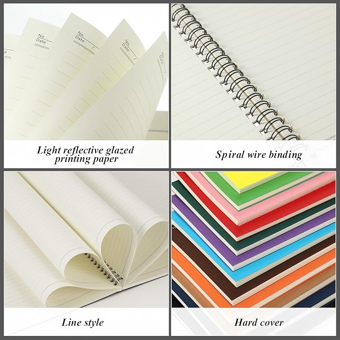 Leelosp 12 Pack Small Spiral Notebook 5 x 7 Inch Lined College Ruled Spiral - Image 2