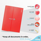 Accordion File Organizer Red, 7 Pocket Expanding File and Cover Folder - Image 4