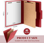Skyygemm 60 Pcs Classification Folders Letter Size, 1 Divider Pressboard File - Image 2