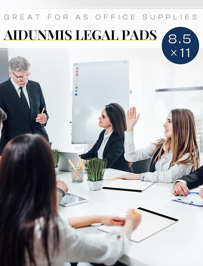 8 Pack White Legal Pads 8.5 x 11 Wide Ruled Note Pads 8.5 x 11" Legal Ruled - Image 6