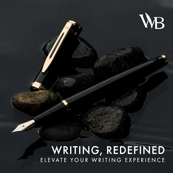Wordsworth & Black Fountain Pen Set, 18K Gilded Extra Fine Nib, Includes 24 - Image 2
