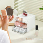 MILULUGO Makeup Organizer with 4 Drawers, Desk Organizer, Cosmetics Storage Box - Image 5