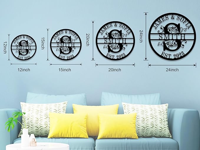Custom Name Sign Initial Split Letter Monogram Sign Wedding Housewarming Gift - Image 7