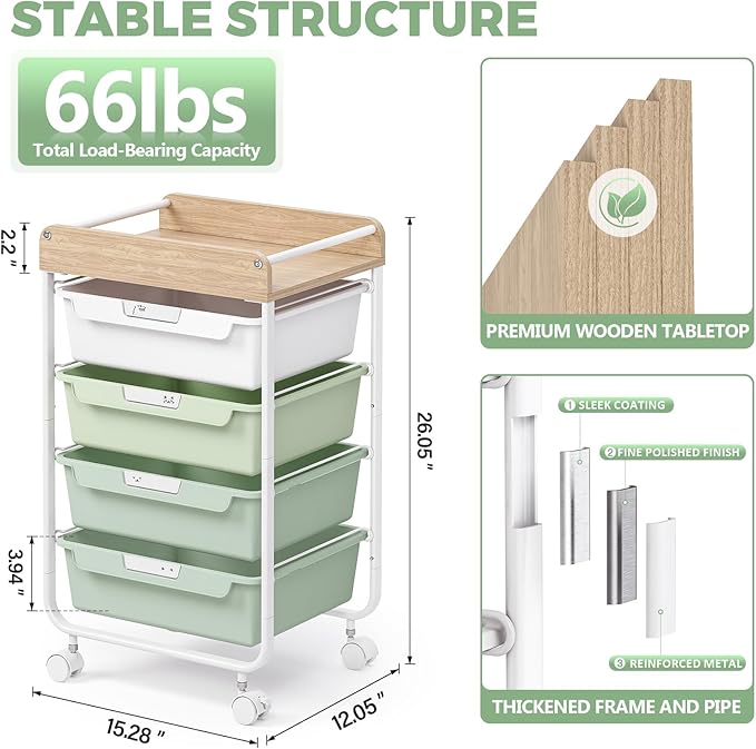 Rolling Storage Utility Cart - Image 3