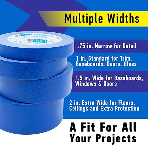ABRO Blue Painters Tape 2 Inch Wide, 48mm x 55M, All Purpose Blue Tape - Image 4