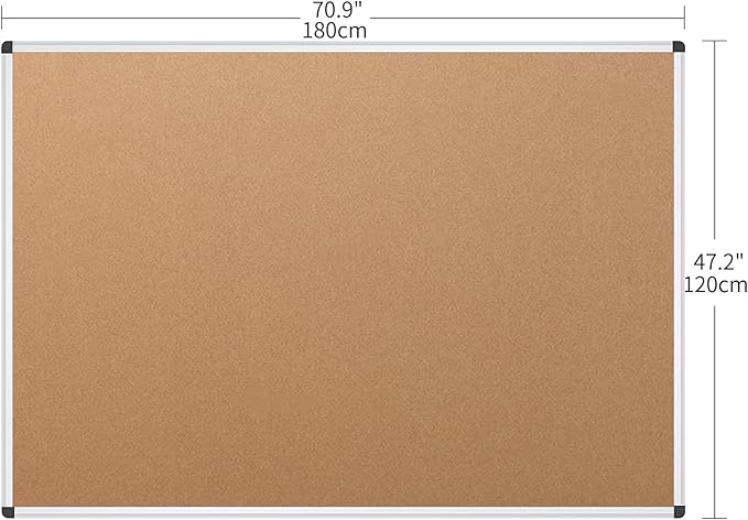VIZ-PRO Large Cork Bulletin Board, 72 X 48 Inches, Wall-Mounted Corkboard - Image 2