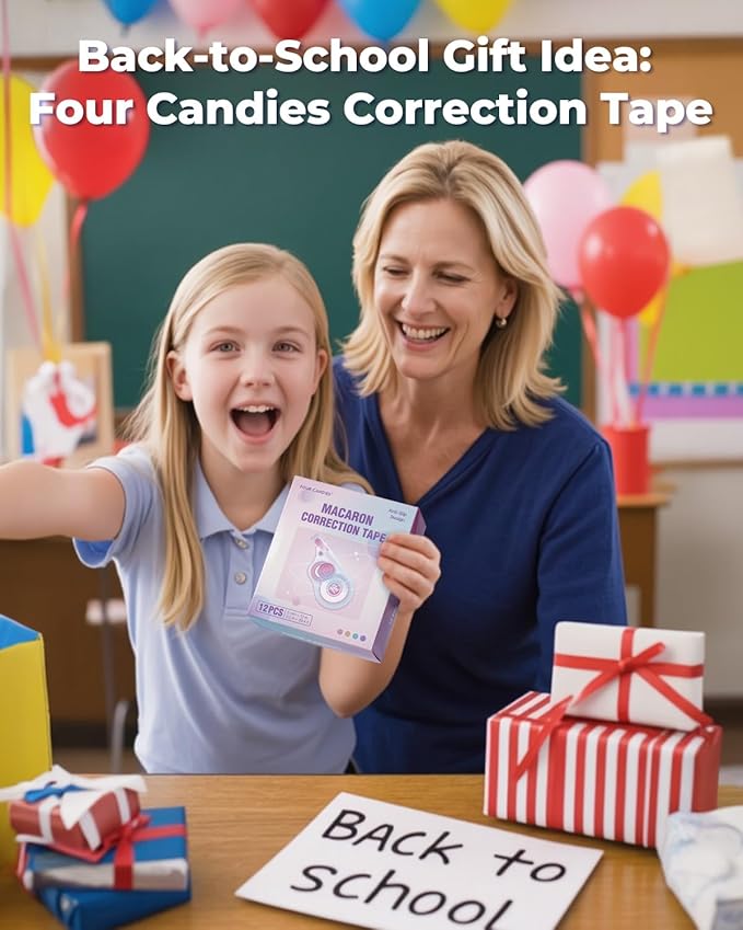 Four Candies White Correction Tape, 39.4 Feet, 12 Pack Easy to Use Applicator - Image 8