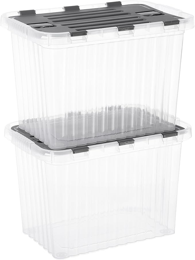 Superio Storage Bins with Lids, Stackable Totes, BPA Free, Odor Free, Organizer by Superio