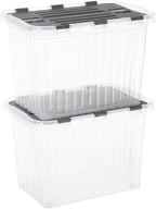Superio Storage Bins with Lids, Stackable Totes, BPA Free, Odor Free, Organizer by Superio