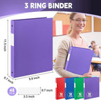 Henoyso 48 Pcs 3 Ring Binder 0.5 Inch Round Fits Letter Size 8.5'' x 11'' Paper - Image 2