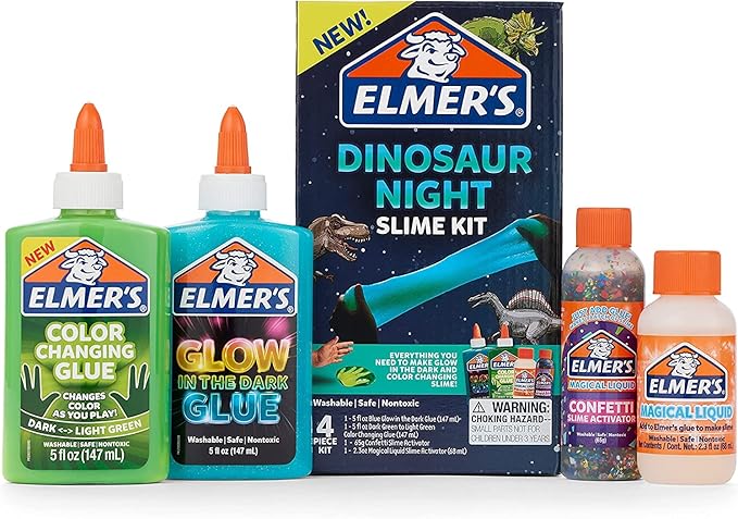 Elmer’s Glue Slime Kit Dinosaur Night Makes Color Changing and Glow in the Dark by Elmers