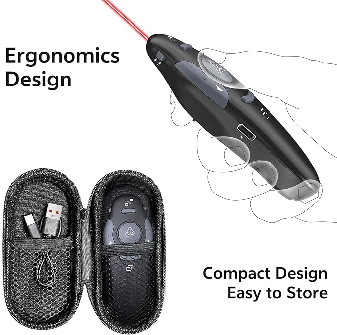 Presentation Clicker with Case Storage: PowerPoint Wireless Presenter Remote - Image 3