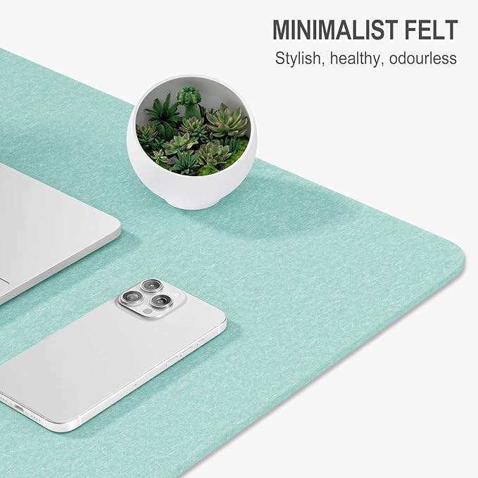 Auhoahsil Felt Desk Mat, Minimalist Large Mouse Pad XL 31.5 x 11.8 in, Desk Matt - Image 3