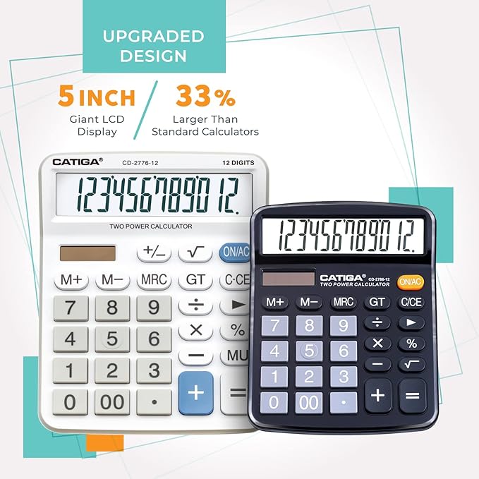 Premium Commercial 12-Digit Large Desktop Calculator - Image 2