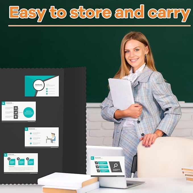 Henoyso 8 Pcs 36 x 48 Inch Black Trifold Poster Board Large Tri Fold - Image 5