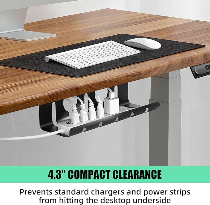 2 Pack Under Desk Cable Management Tray, 16.5" L x 4.7" W x 4.3" H, Wire - Image 4