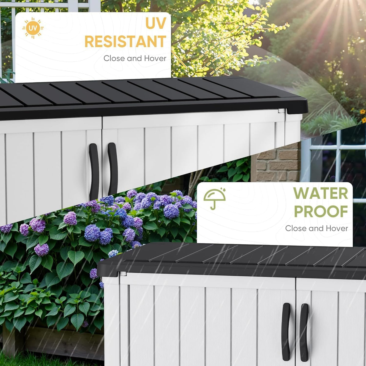 devoko 50 cu ft outdoor storage cabinet, side view