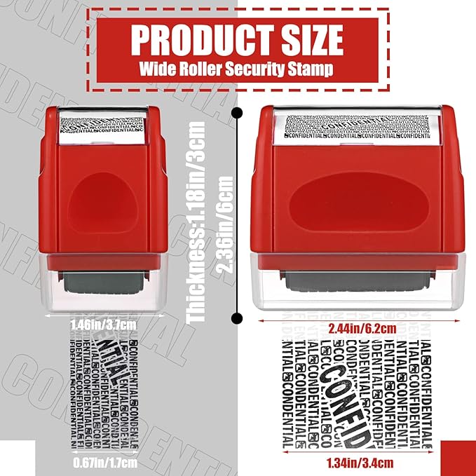 Nezyo 2 Pack Identity Protection Roller Stamp Identity Theft, Confidential - Image 2