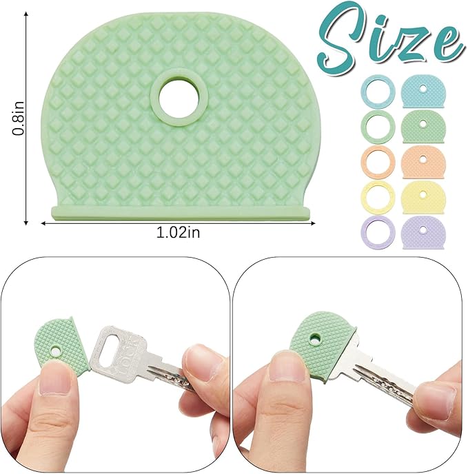 Blulu 80 Pieces 1Inch Colored Key Covers Caps Tags Covers Set Plastic Key Color - Image 3