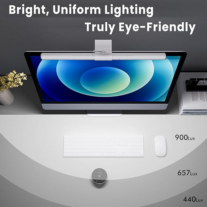 Quntis Monitor Light Bar Pro White, Eye-Care No Glare USB Computer Lamp - Image 4