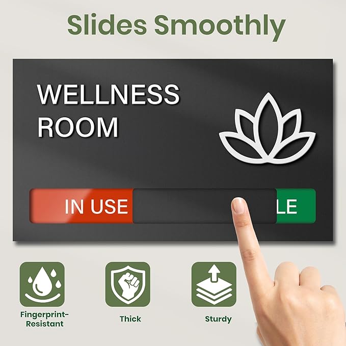 Wellness Room Sign, Do Not Disturb Office Door Signs, Available In Use Sign - Image 2