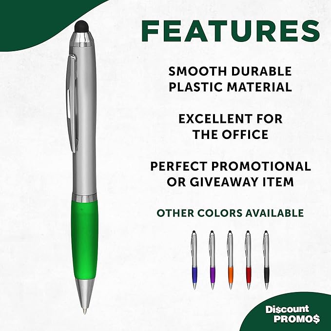 DISCOUNT PROMOS Stylus Ballpoint Pens Set of 10, Bulk Pack - Image 2