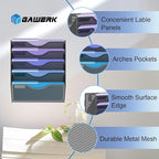 Gawerk 5 Tier Hanging Wall File Organizer, Mesh Mail Paper Orgnization Hanging - Image 3