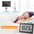 Wall Clock Atomic with Indoor Outdoor Temperature Battery Powered, Easy Reading - Image 4