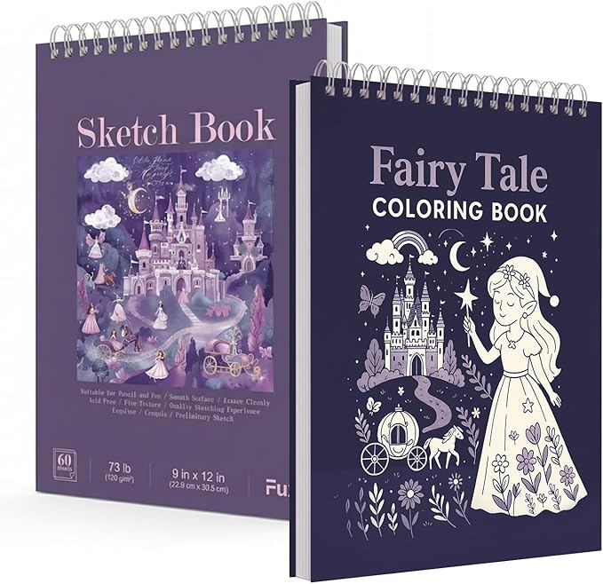 Fuxi Coloring Books for Kids Ages 8-12 Girls, 50 Sheets Blank Paper Drawing Pad by SketchBook