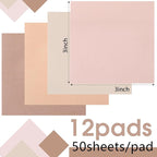Thenshop 12 Pads Boho Sticky Notes 3''x3'', Self Stick Notes Pads Boho Office - Image 2