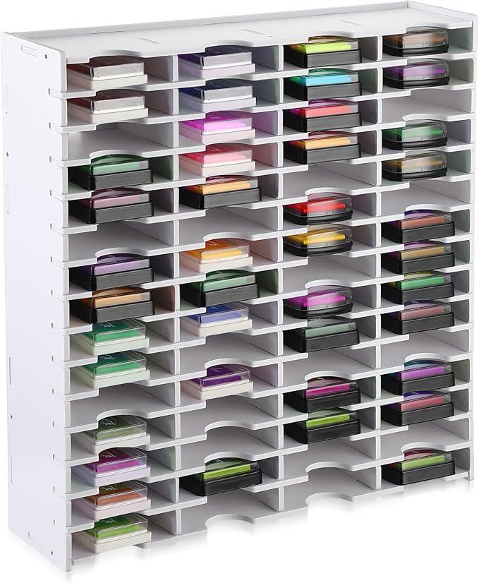 Sunnychicc 1 Pack 60 Grids Ink Pad Storage Holder Stamp Organizer, Ink Pad by Sunnychicc