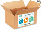 Medium Shipping & Moving Boxes 16"L x 12"W x 8"H by IDLPackaging