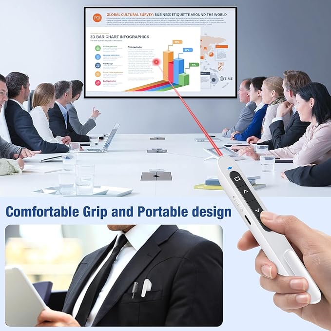 Rechargeable Presentation Clicker USB C Wireless Presenter Remote - Image 6