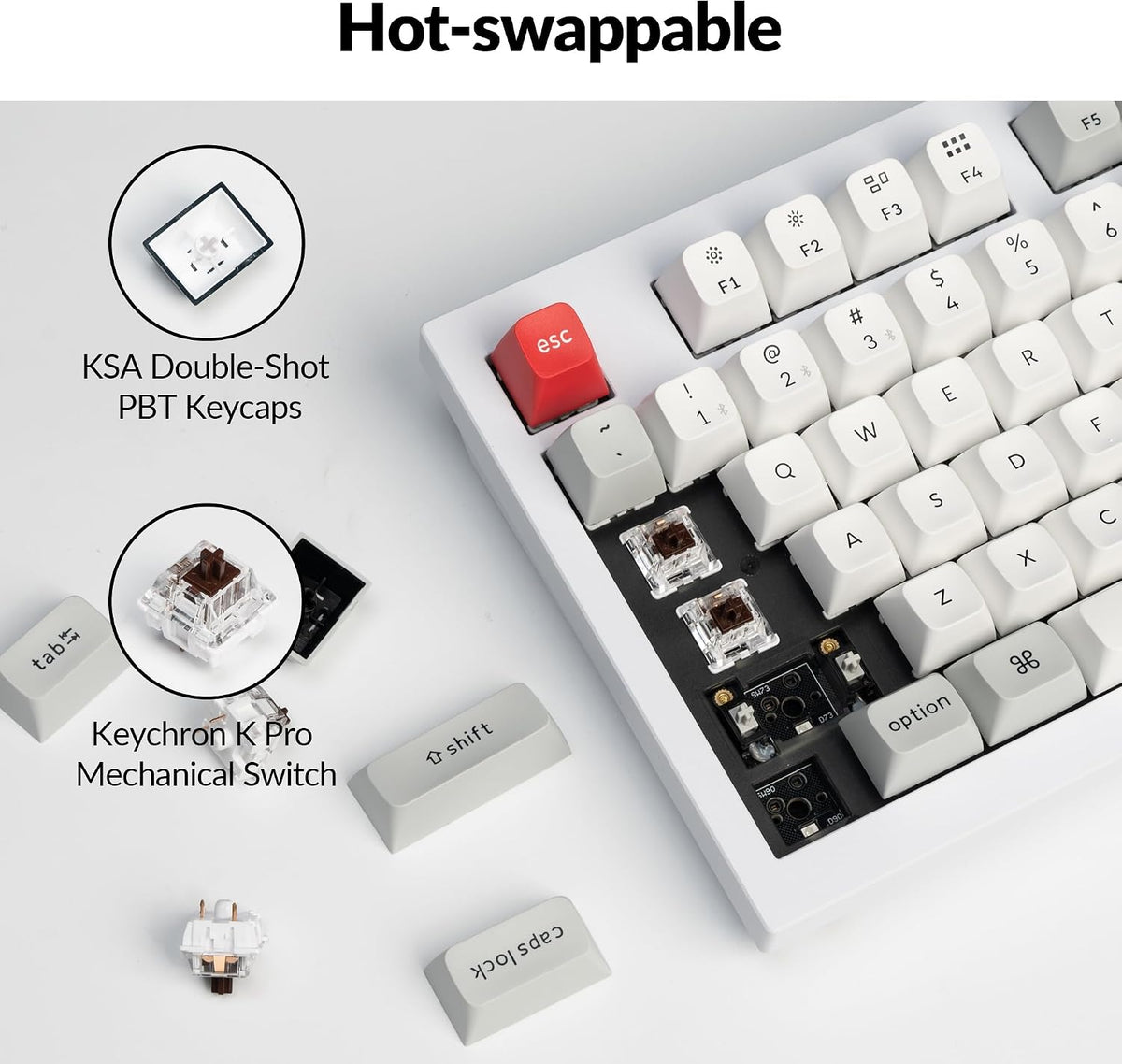 Keychron Q5 Pro 96% Wireless Mechanical Keyboard Full Aluminum - White