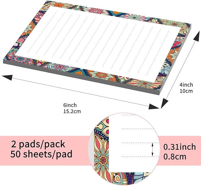 SXboxing Sticky Notes 4X6 Inches, 2 Pack Large Cute Self-Stick Pads, Bright - Image 4