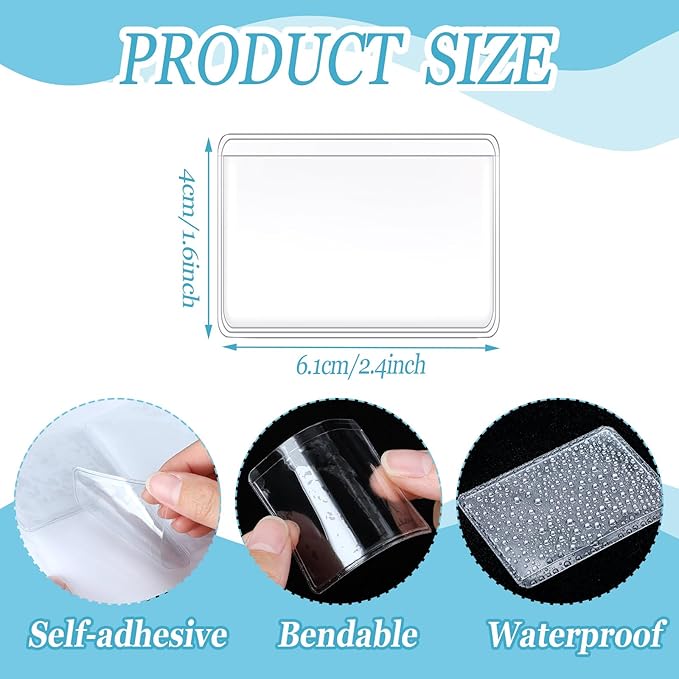 Jeyiour 200 Pcs Label Holders Adhesive Nameplate Pockets Storage Bin Labels - Image 2
