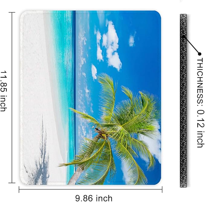 Auhoahsil Mouse Pad, 12 x 10 in Summer Beach Theme Computer Mouse Pad - Image 7