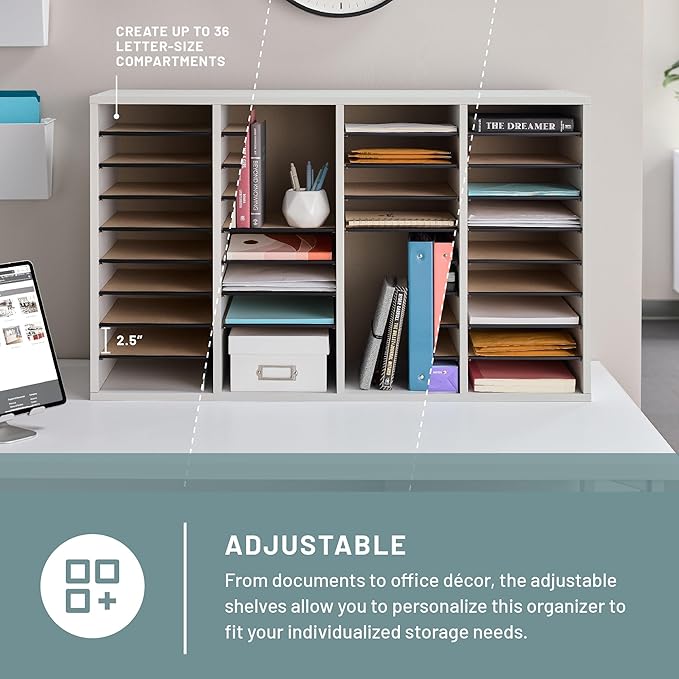 Safco Literature Organizer, 36 Compartments, Office and Classroom Mailbox - Image 2