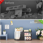 Marbrasse Desk Organizer with 2 Drawer, 360°Rotating Pen Holder, Desk - Image 7