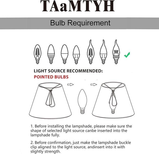 TAaMTYH small lamp shade chandelier shades set of 3，Fabric Lampshade - Image 4