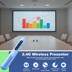 QUI Presentation Clicker for PowerPoint, RF 2.4GHz USB C Wireless Presenter - Image 2