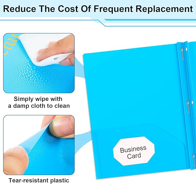 Harloon 40 Pcs Plastic Tax Return Folders 12 x 9 Inches 2 Pocket Folders Bulk - Image 4