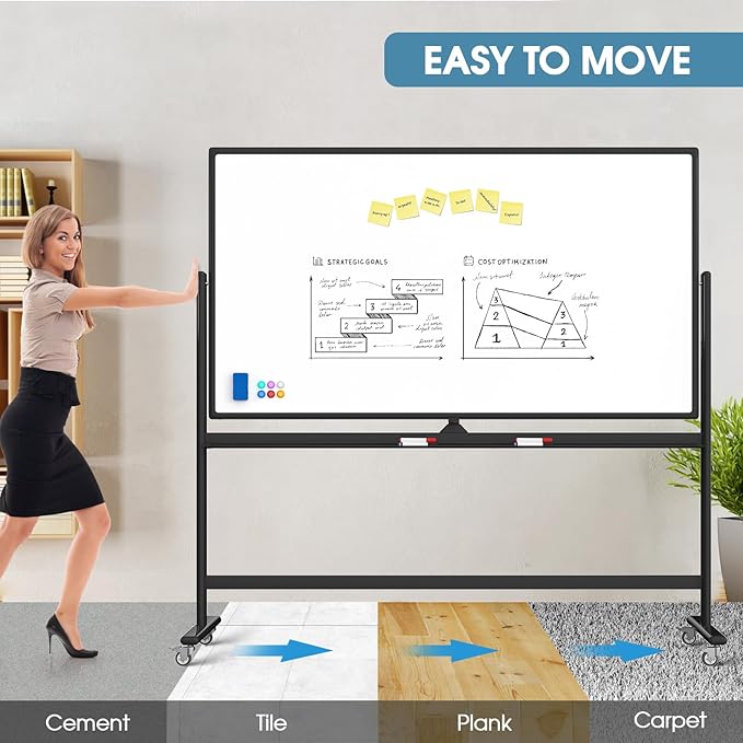 MaxGear Large Rolling Whiteboard - Image 4