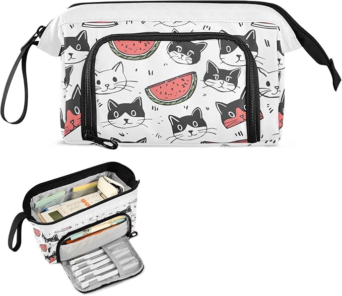 Bolaz Big Capacity Pencil Pen Case Pouch Bag School College Office Organizer - Image 2