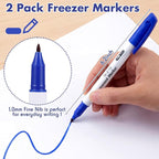 Janlaugh 2 Pcs Freezer Permanent Markers Waterproof Fast Drying Labels 1.0mm - Image 2