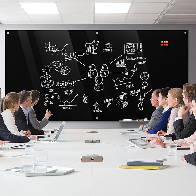 MaxGear Glass Whiteboard Wall Mounted, Frameless Magnetic Dry Erase Board - Image 5