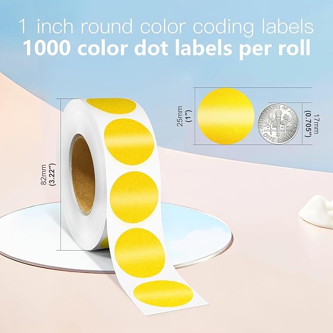 1 Inch Round Color Coding Labels, Round Color Dot Labels - Image 2